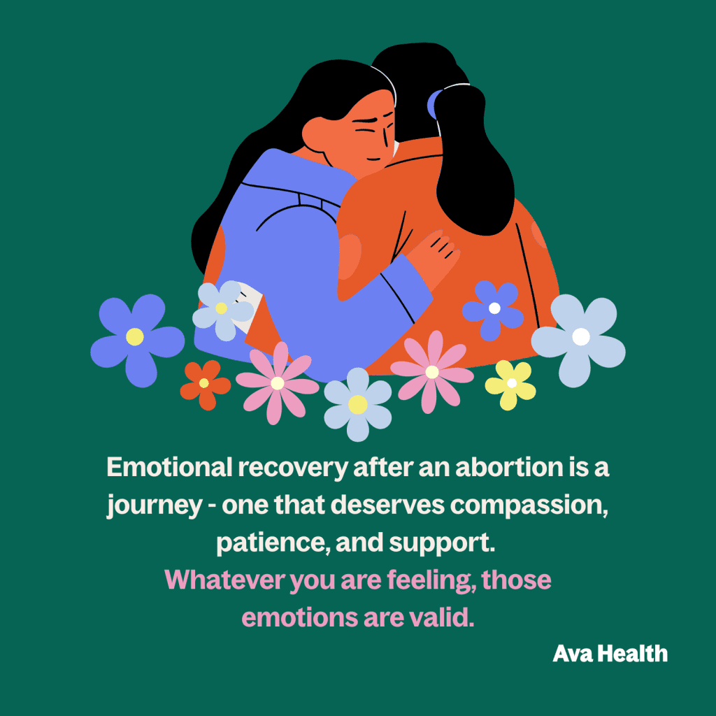 Inspirational quote on a soft pastel background encouraging emotional healing after abortion