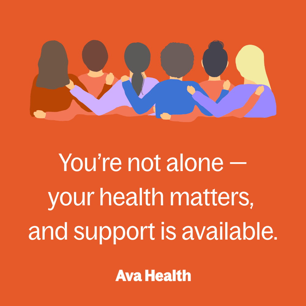 Quote image saying 'You’re not alone—your health matters, and support is available.
