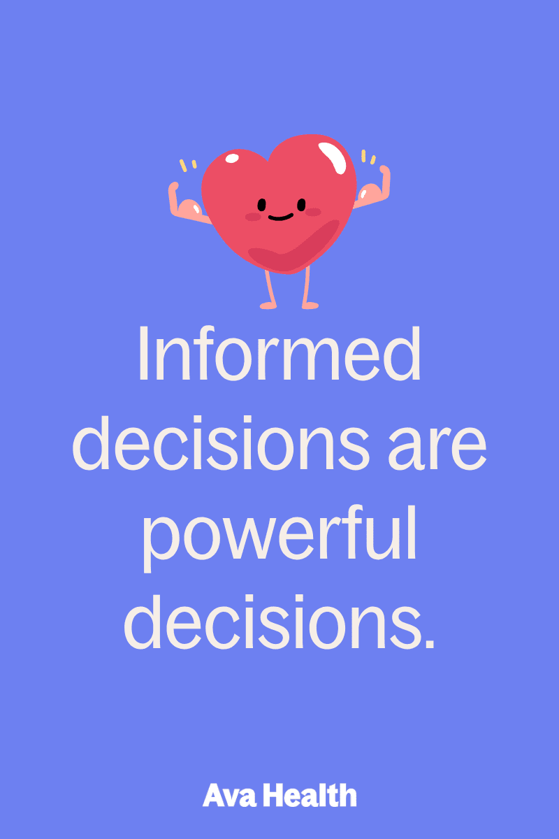 Inspirational quote about abortion decision-making from Ava Health.