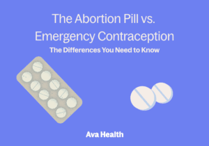 graphic introducing a blog about the abortion pill and emergency contraception