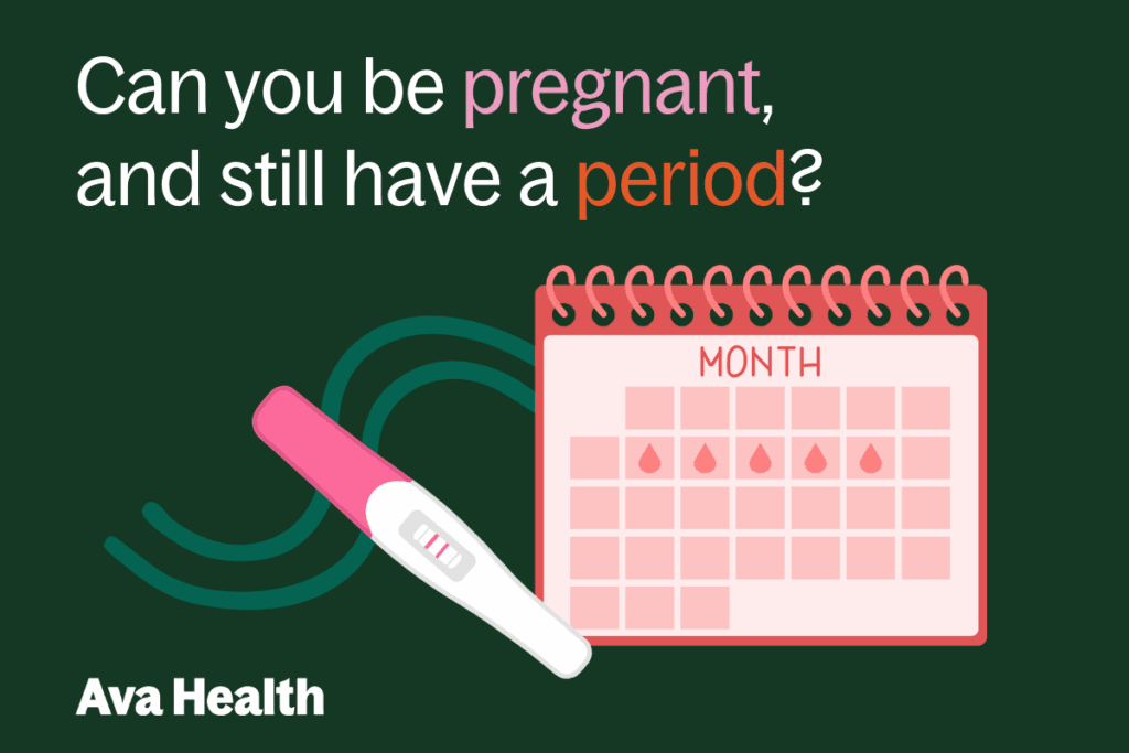 a graphic that talks about having a period while pregnant