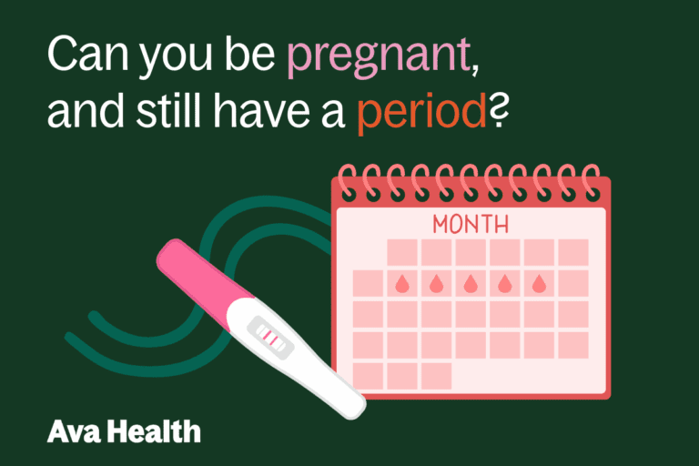 a graphic that talks about having a period while pregnant