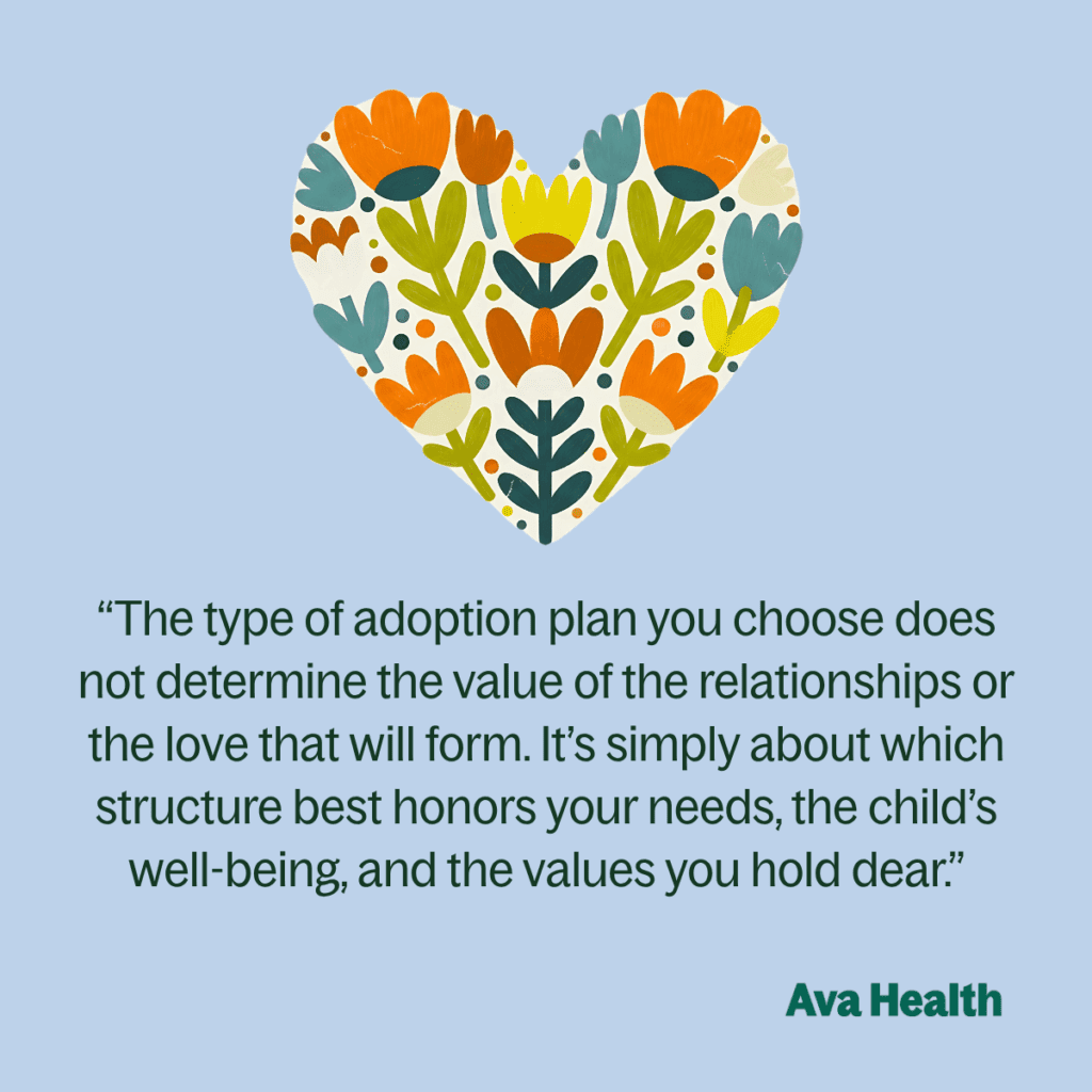 A quote encouraging women to make a decision about adoption that feels right to them