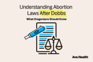 A graphic introducing the blog about abortion restrictions in Oregon