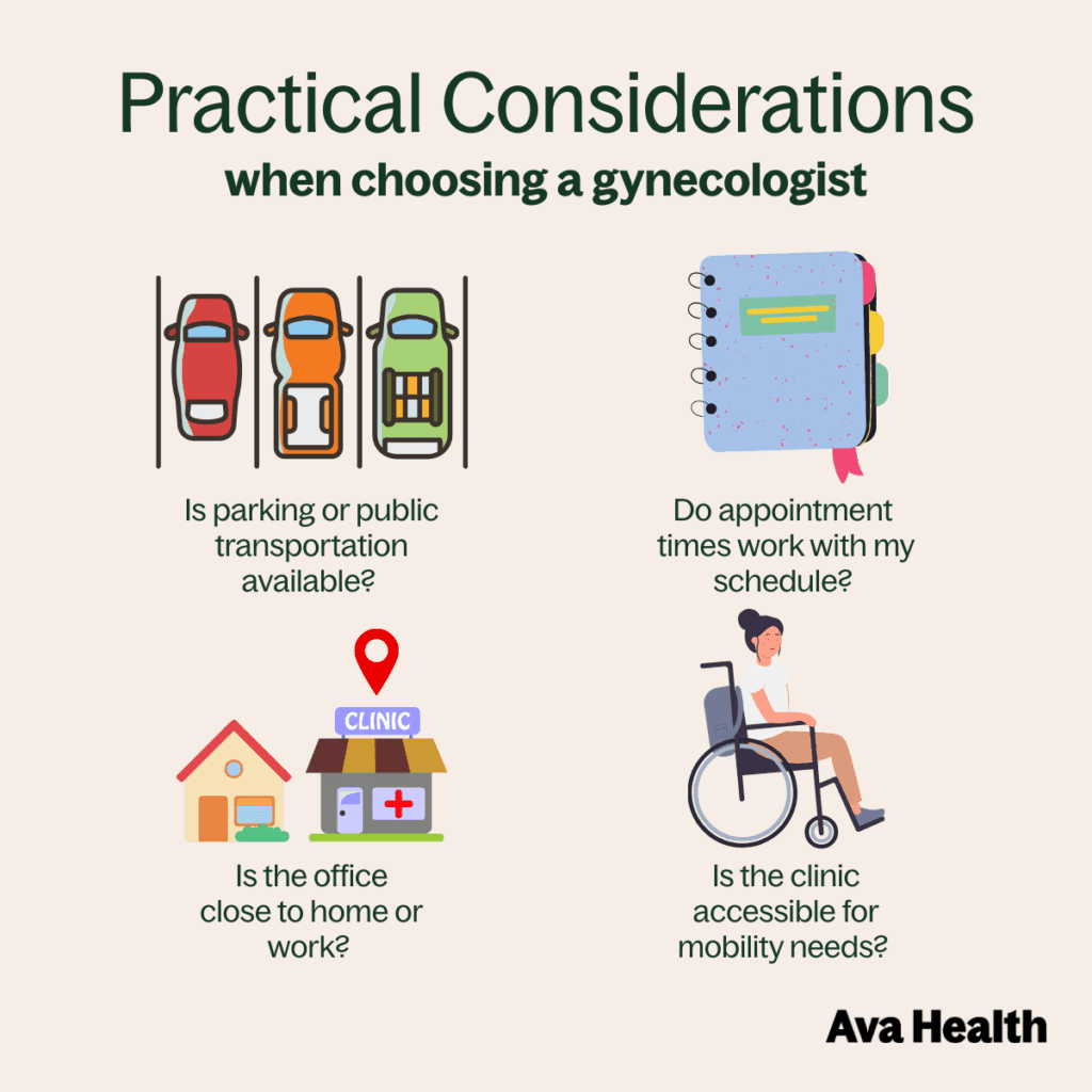 practical considerations when choosing a gynecologist